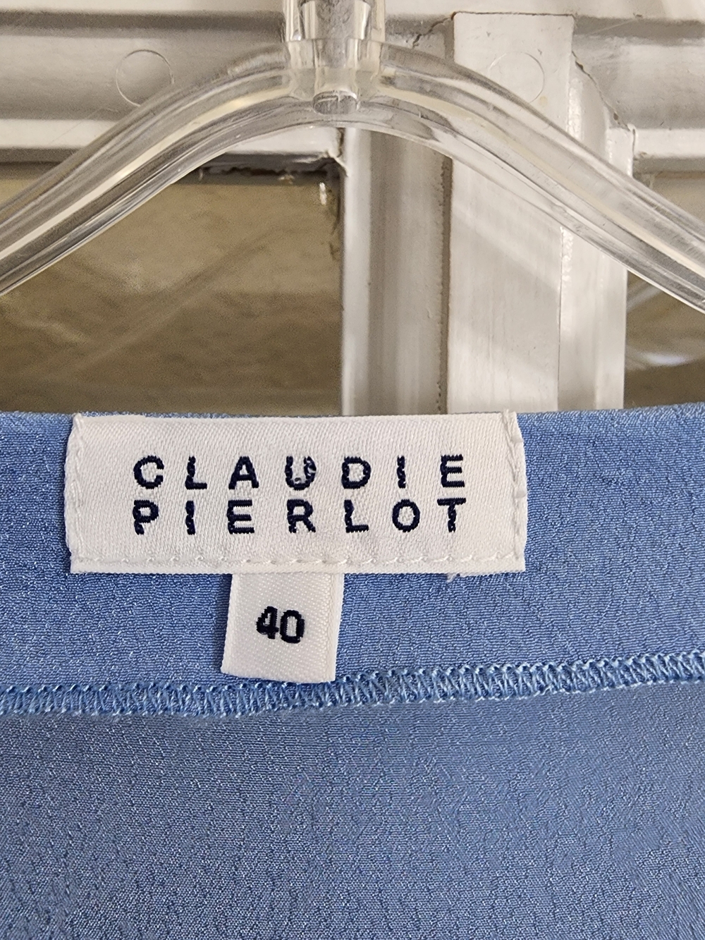 Claudie Pierlot RIMA Blue Ruffle Crochet Lace Dress FR 40 US 8 - Picture 11 of 13